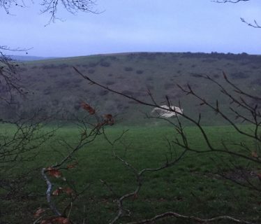 View of Chalk Hills on South Downs climb