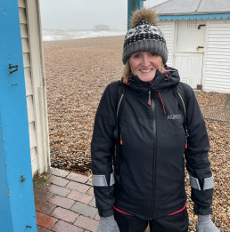 Jill Pringle on crutches less mobility hip dysplasia